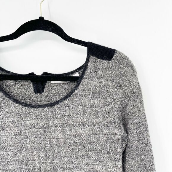 aiayu‎ Cashllama Sweater Dress Sz S Gray Scoop Neck Button Long Sleeve Pullover - Picture 2 of 7